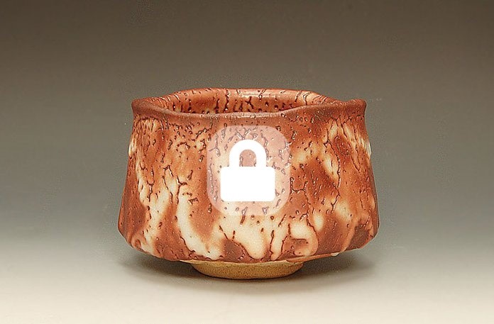 Tamaoki Yasuo Prefecture important intangible cultural property red Shino tea bowl tea Work size (maximum value) 80 size Height 9.8cm Mouth diameter 13.5cm Trunk diameter cm Bottom diameter 6.5cm   